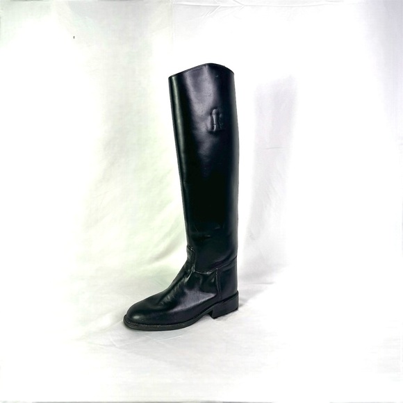 BOULET VINTAGE BLACK RIDING BOOT EQUESTRIAN BOOT TALL BOOT BELOW THE KNEE SIZE 6 - Picture 15 of 15